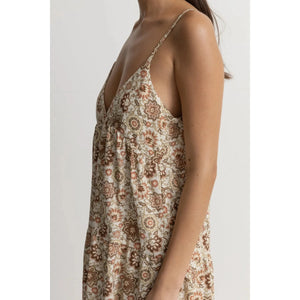 Rhythm Raya Paisley Tiered Mini Dress - Natural