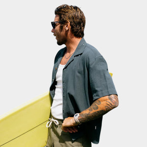 Rhythm Relaxed Texture Short Sleeve Shirt - Teal