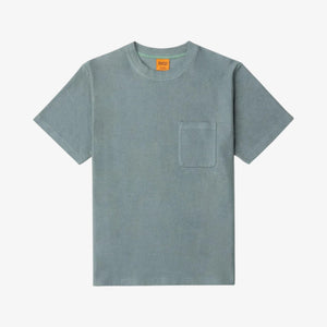 Rhythm Men's Vintage Terry SHORT SLEEVE Henley - Silver Pine