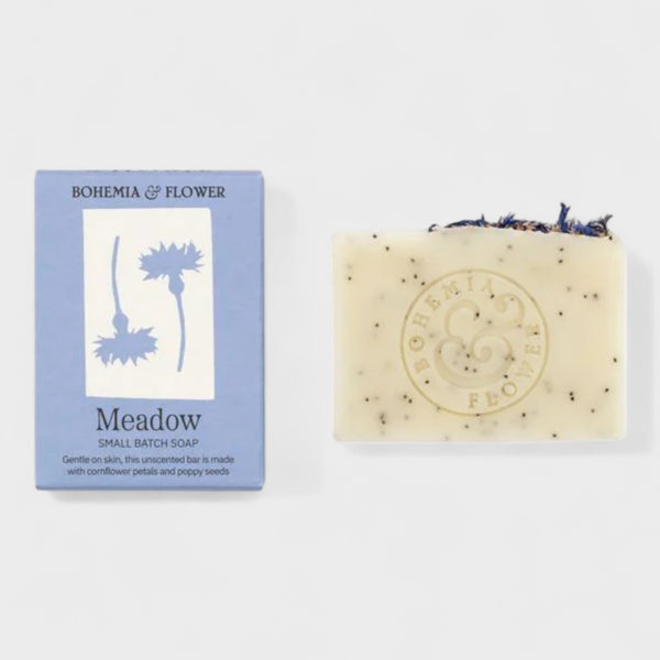 Bohemia & Flower Meadow Bar Soap - Cornflower & Poppy Seed Unscented