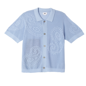 OBEY Tear Drop Open Knit Shirt - Hydrangea
