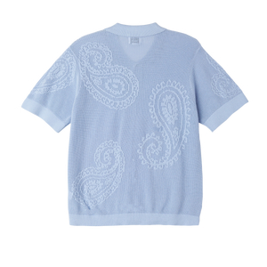 OBEY Tear Drop Open Knit Shirt - Hydrangea