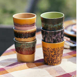HKLIVING 70s Ceramics Coffee Mugs - Valley (set of 6)