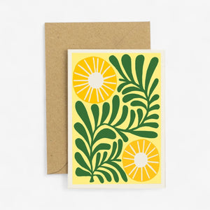 Wald Greeting Card - Blumen Pop Yellow