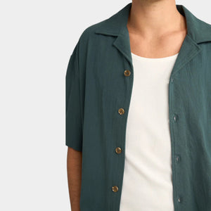 Rhythm Relaxed Texture Short Sleeve Shirt - Teal