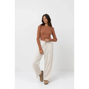Rhythm Classic Drawstring Pant - Oat