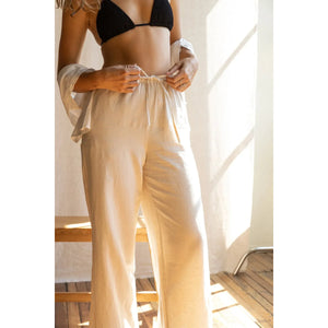 Rhythm Classic Drawstring Pant - Oat