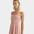 Load image into Gallery viewer, Rhythm Women's Classic Shirred Midi Dress - Rose