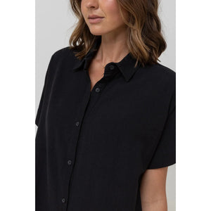 Rhythm Classic Shirt Dress Overswim - Black