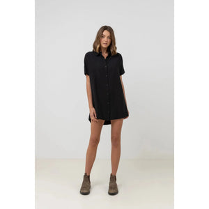 Rhythm Classic Shirt Dress Overswim - Black