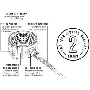 FCS 7' All Round Essentials Leash - Eco Green