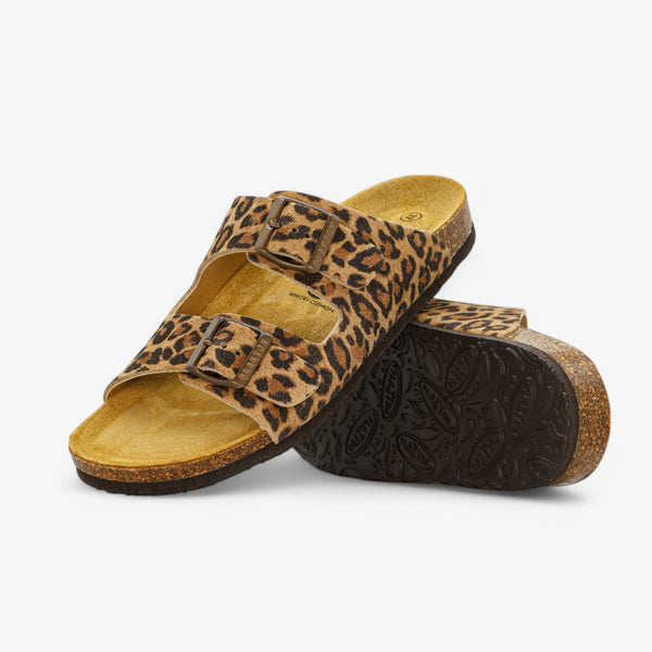 PLAKTON BETA WOMENS SANDAL - LEOPARD PRINT AFELPADO