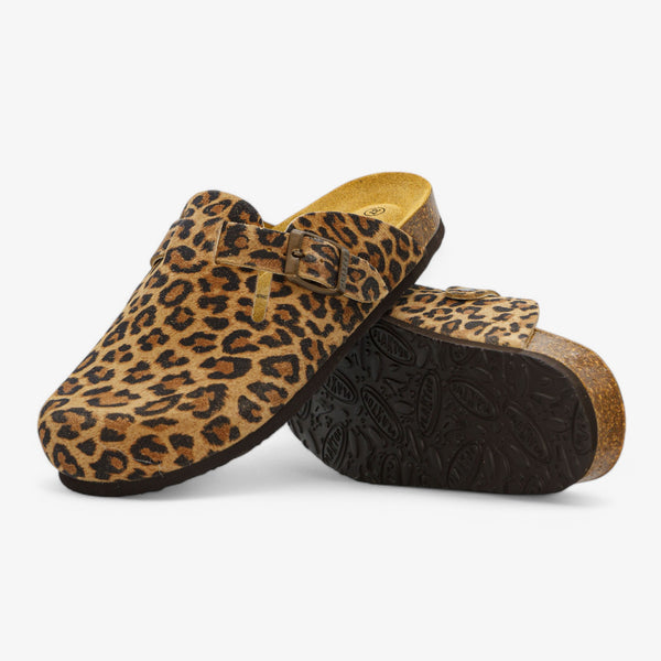 PLAKTON BLOGG WOMENS CLOG - LEOPARD PRINT AFELPADO