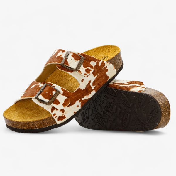 Plakton Beta Platform Women's Sandals - Cow Print Cuero