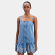 Load image into Gallery viewer, Damson Madder Lana Mini Dress - Embroidered Denim