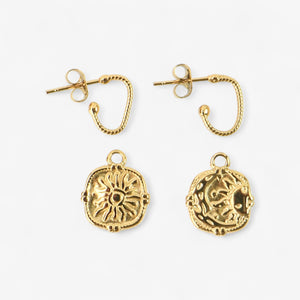 Pineapple Island Golden Celestial Earrings