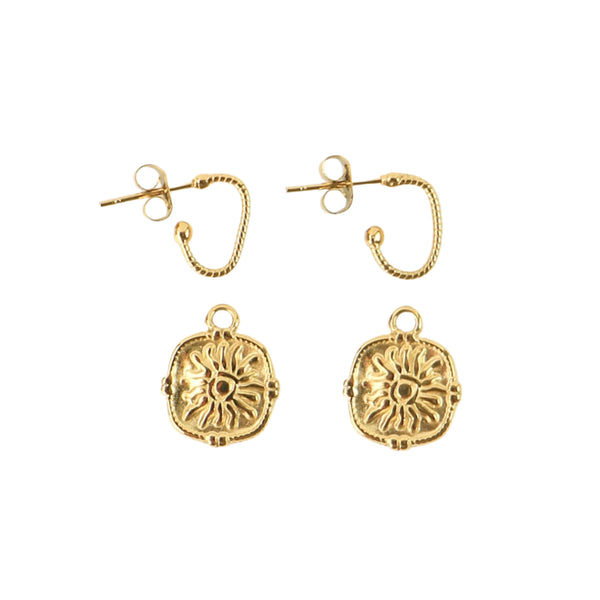 Pineapple Island Golden Celestial Earrings