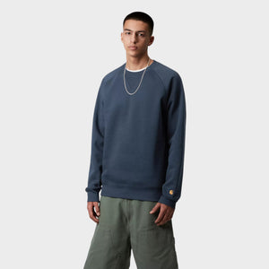 Carhartt Chase Sweatshirt - Dusky Blue / Gold