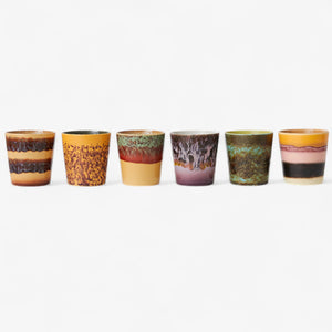 HKLIVING 70s Ceramics Coffee Mugs - Valley (set of 6)