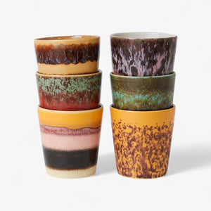HKLIVING 70s Ceramics Coffee Mugs - Valley (set of 6)