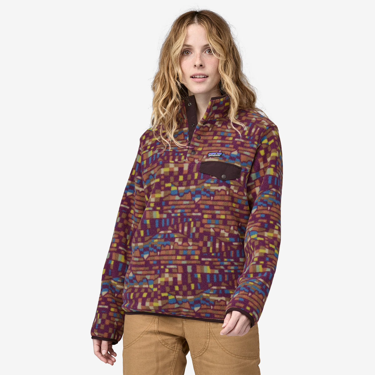 Patagonia patterned fleece pullover women's discount