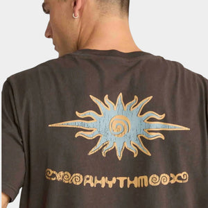 Rhythm Flame Printed Vintage T-shirt - Black