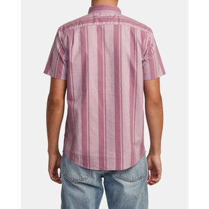 RVCA 'That'll Do' Short Sleeve Shirt - Lavender Stripe