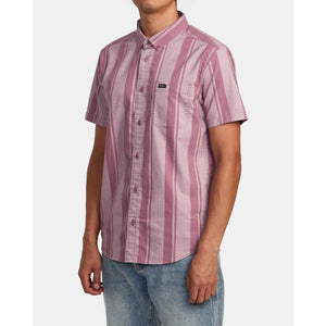 RVCA 'That'll Do' Short Sleeve Shirt - Lavender Stripe