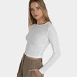 Load image into Gallery viewer, Rhythm Women's Charm Long Sleeve Top - White