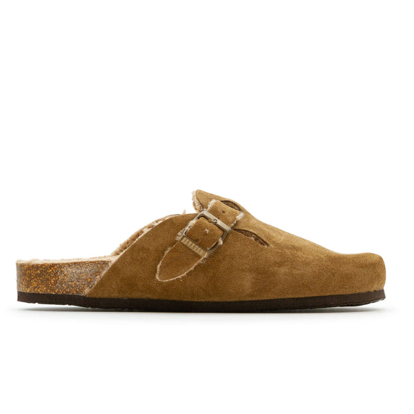 Plakton Women's 'Blog' Mule - LIGHT Brown Suede / Teddy