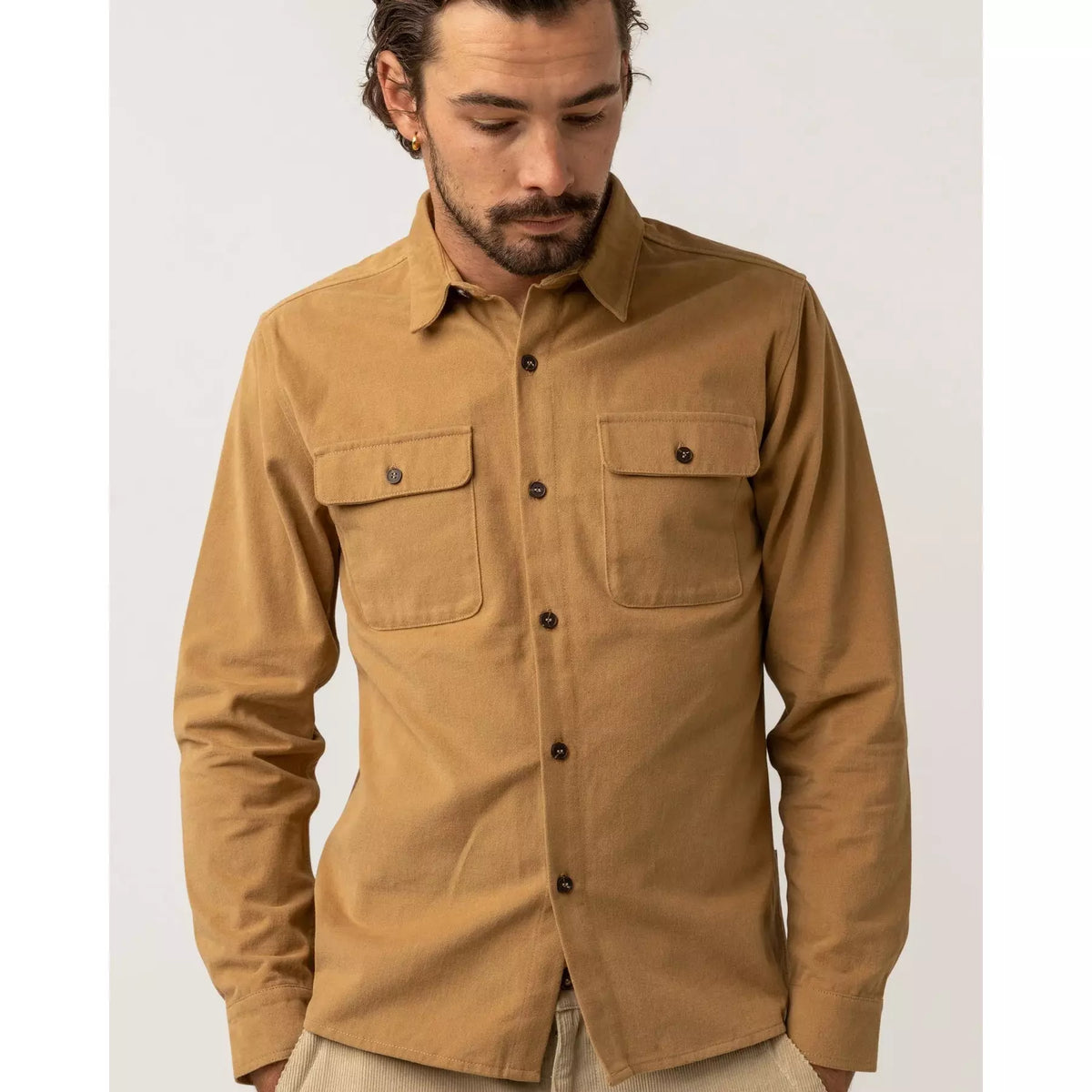 Rhythm Brushed Twill LS Shirt - Tan