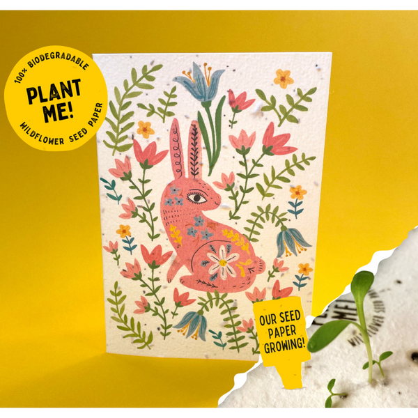 Ruby & Bo 'Happy Hare' Plantable Seed Card