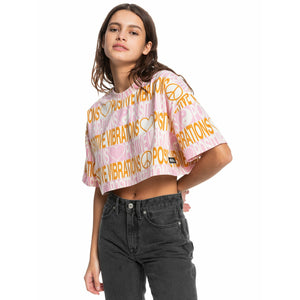 Quiksilver Maxi Crop T-shirt - Vintage White Jacquard