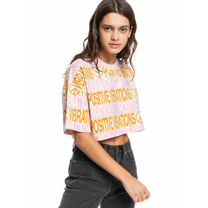 Quiksilver Maxi Crop T-shirt - Vintage White Jacquard