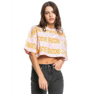Quiksilver Maxi Crop T-shirt - Vintage White Jacquard