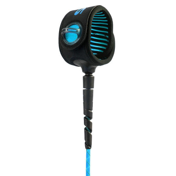 FCS 'Freedom Helix' ALL ROUND Longboard Ankle Surf Leash 9' - Blue / Black