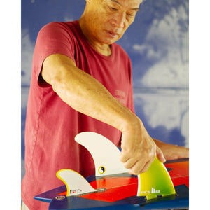 FCS II 'Town & Country' Surfboard Twin Fins + Stabiliser by Glenn Pang