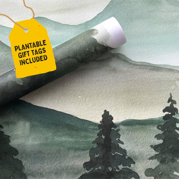 Ruby & Bo 'Winter Forest' Recycled Gift Wrap & Plantable Tag Set
