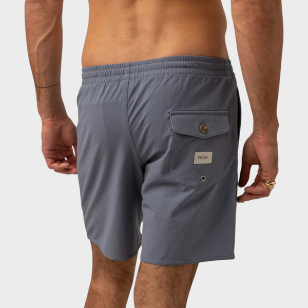 Rhythm Men's Textured Beach Jam Shorts - Slate