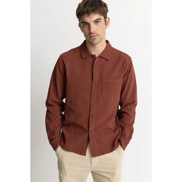 Rhythm Textured Longsleeved Shirt - Clay