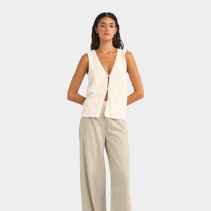 Rhythm Adele Longline Knit Vest - White