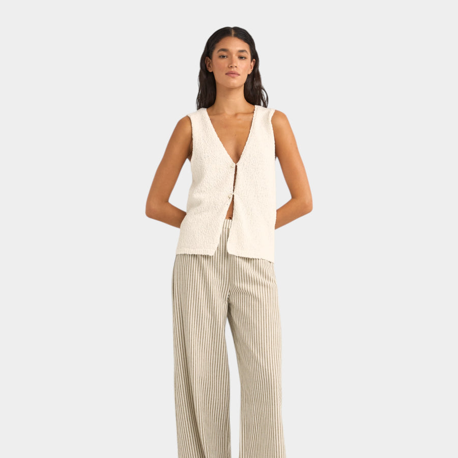 Rhythm Adele Longline Knit Vest - White