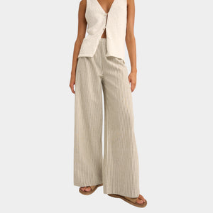 Rhythm Women's Valley Stripe Wide Leg Pant - Ivy