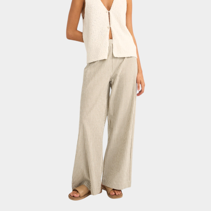 Rhythm Women's Valley Stripe Wide Leg Pant - Ivy
