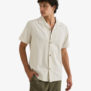 Rhythm Vacation Stripe Ss Shirt - Natural
