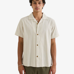 Rhythm Vacation Stripe Ss Shirt - Natural