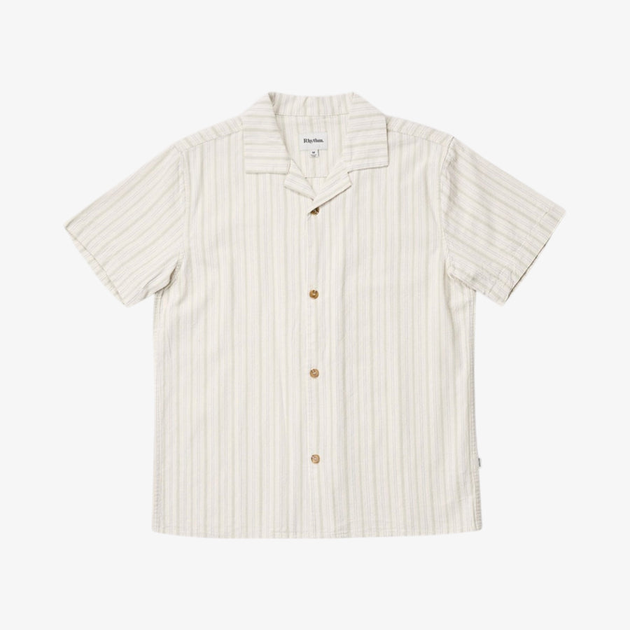 Rhythm Vacation Stripe Ss Shirt - Natural