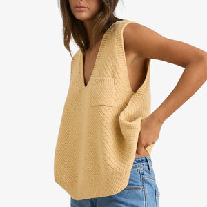 Rhythm Archer Knit Vest - Sand
