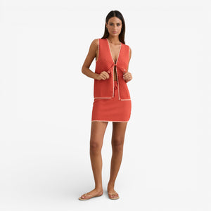 Rhythm Gigi Longline Knit Vest - Red