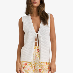 Rhythm Gigi Longline Knit Vest - White